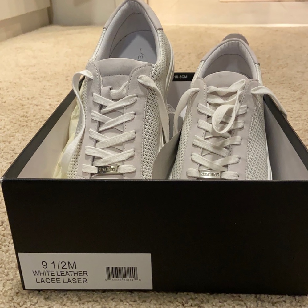 Brand new JSlides white leather shoes size 9.5